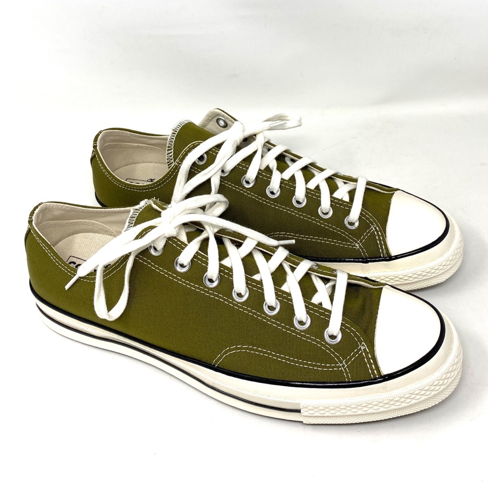 Converse Women’s Size Sneakers 171568C Chuck 70 Low Top Canvas Dark Moss Green - Picture 2 of 10